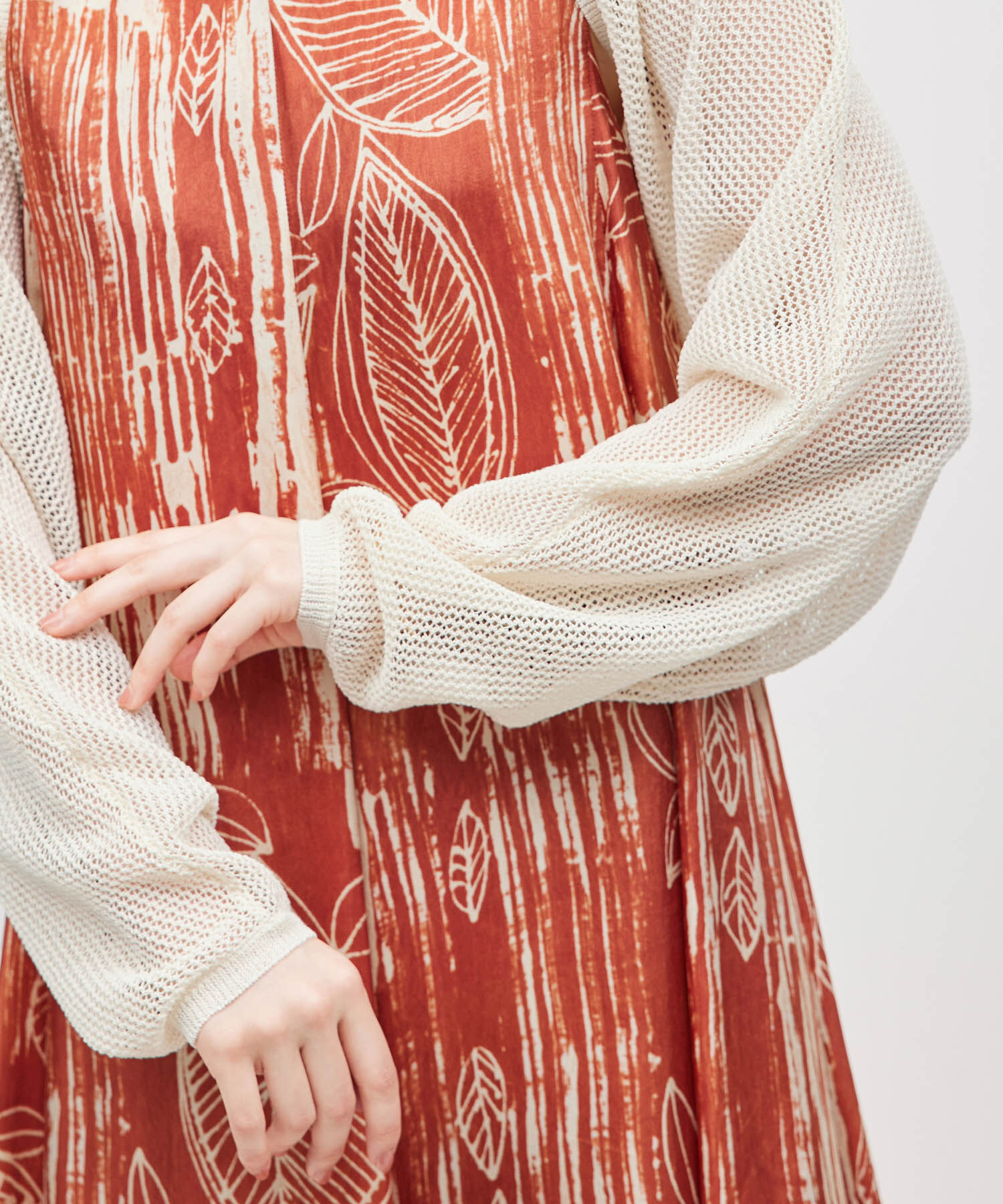 ROPE「ペーパーヤーンメッシュカーディガン/ショート丈メッシュボレロ」|カーディガン|