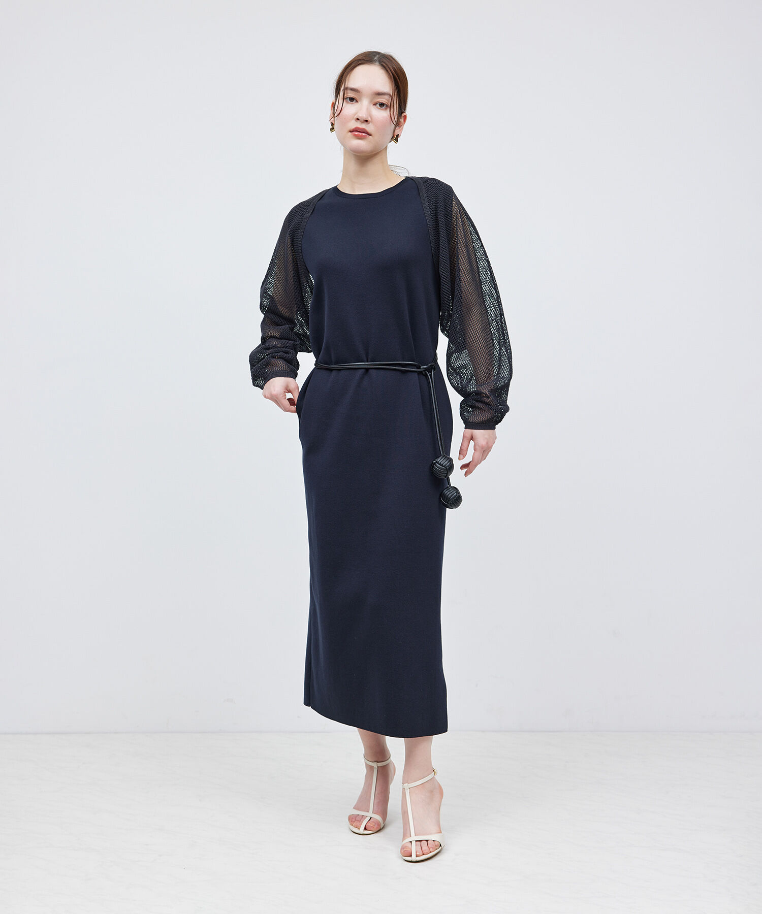 ROPE「ペーパーヤーンメッシュカーディガン/ショート丈メッシュボレロ」|カーディガン|