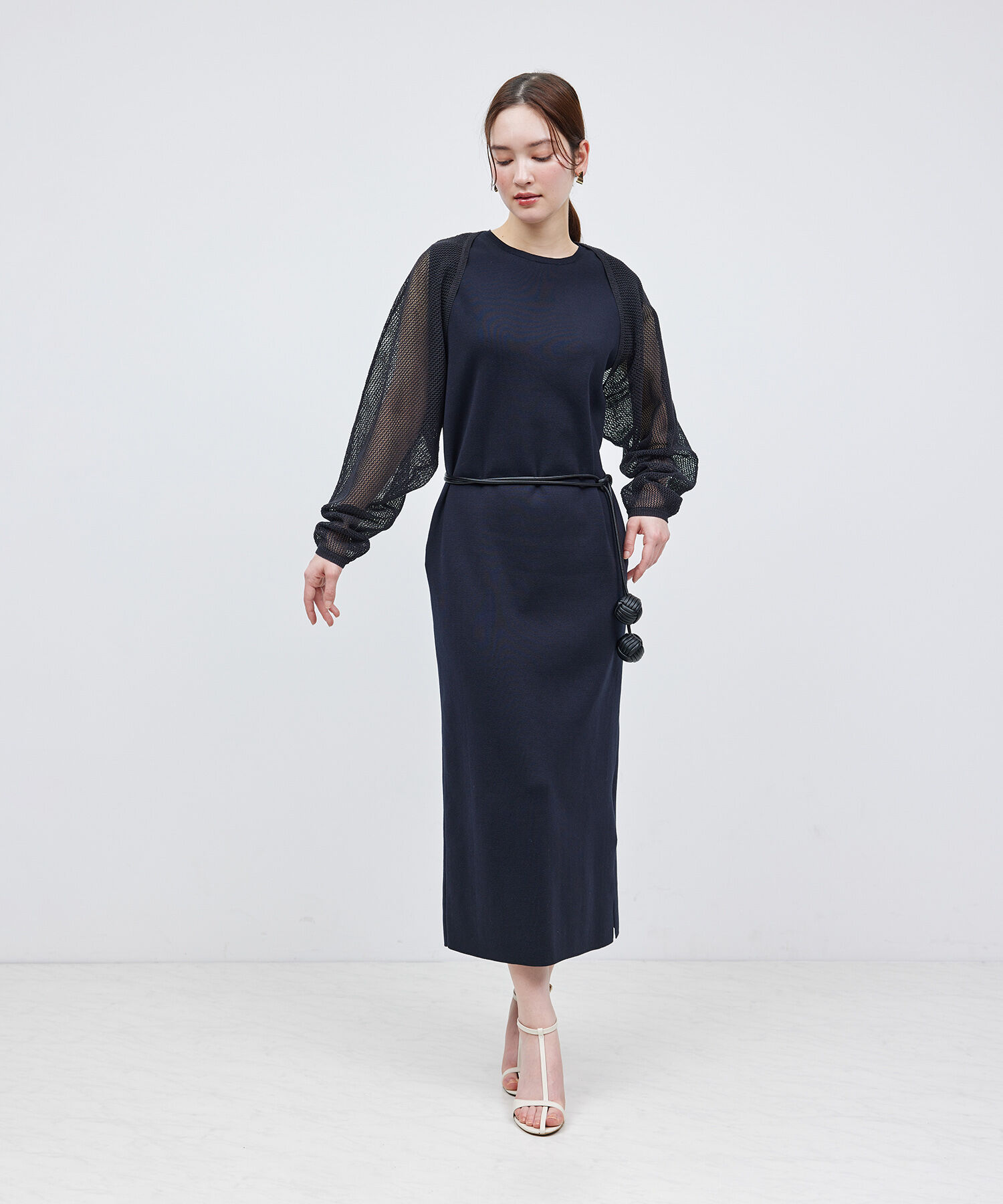 ROPE「ペーパーヤーンメッシュカーディガン/ショート丈メッシュボレロ」|カーディガン|