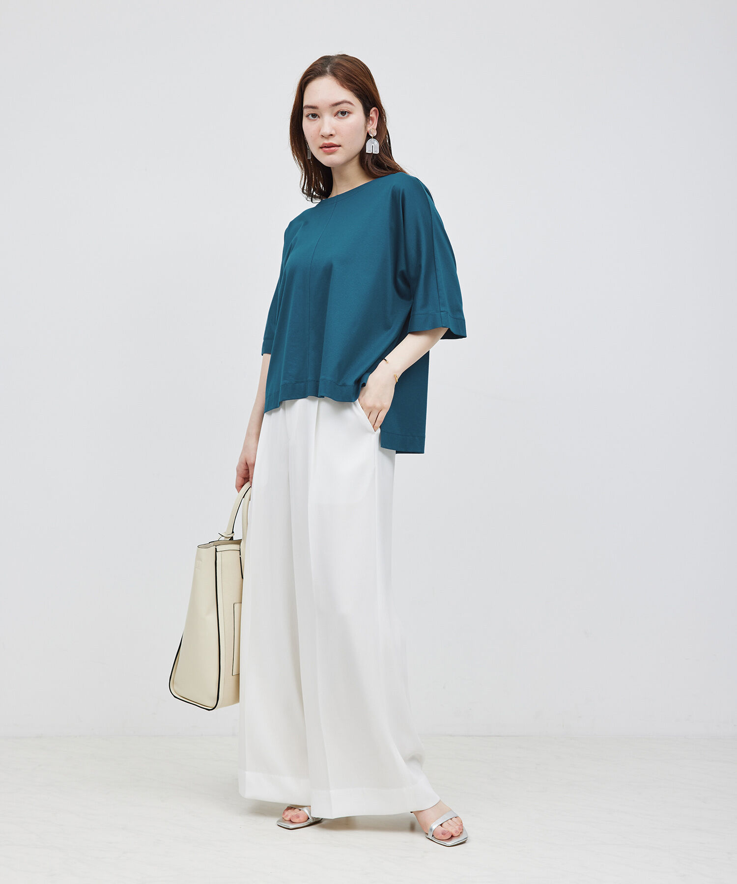 ROPE「汗染み防止スムース半袖カットソー」|Tシャツ・カットソー|