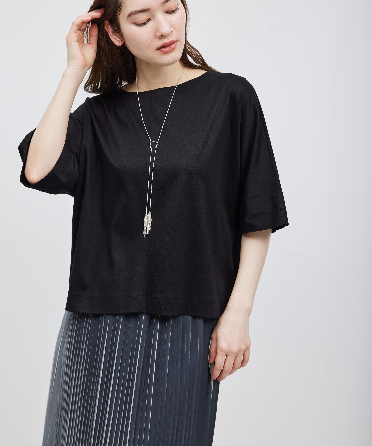 ROPE「汗染み防止スムース半袖カットソー」|Tシャツ・カットソー|