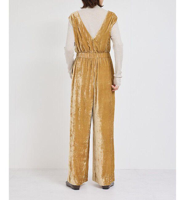 ROPE「ビスコースベロアVネックオールインワン」|オールインワン|