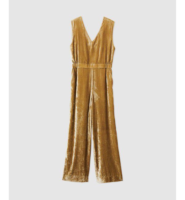 ROPE「ビスコースベロアVネックオールインワン」|オールインワン|