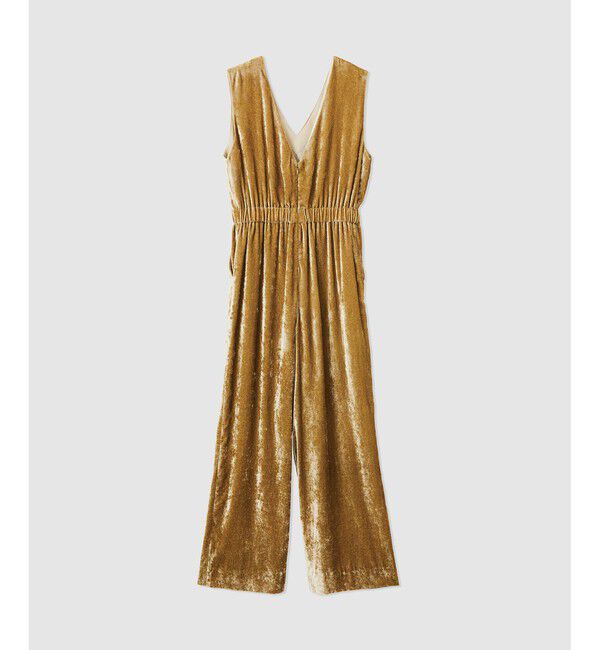 ROPE「ビスコースベロアVネックオールインワン」|オールインワン|