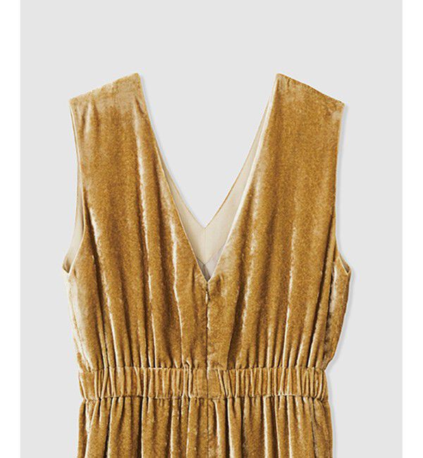 ROPE「ビスコースベロアVネックオールインワン」|オールインワン|