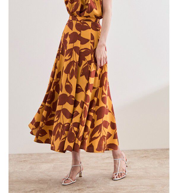 ROPE「DEVEAUXジオメトリックフラワーイージースカート」|スカート|