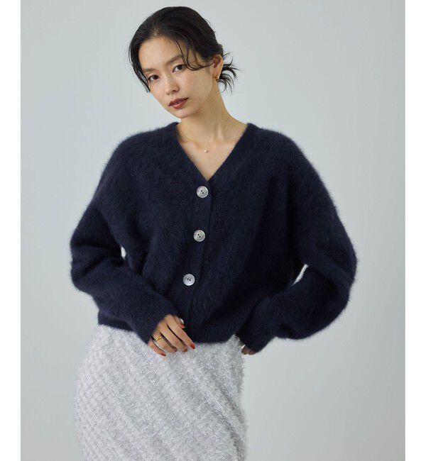 ROPE「フォックスカシミヤニットカーディガン/イージーケア・アンサンブル対応」|カーディガン|ネイビー(40)