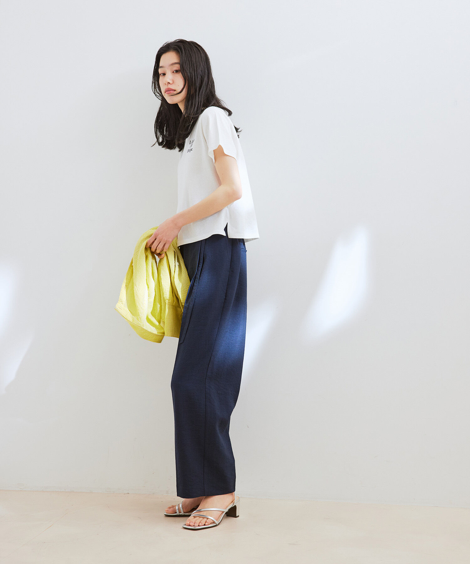 VIS「【接触冷感・洗える】美easy Dカンベルト付きワイドパンツ【セットアップ対応】」|スラックス|