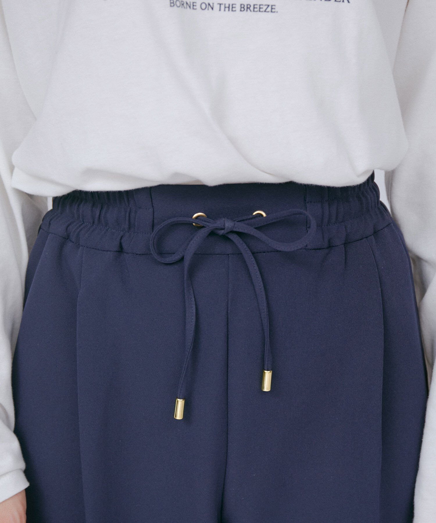 VIS「【洗える・防シワ】ダブルクロスドロストイージーテーパードパンツ」|スラックス|