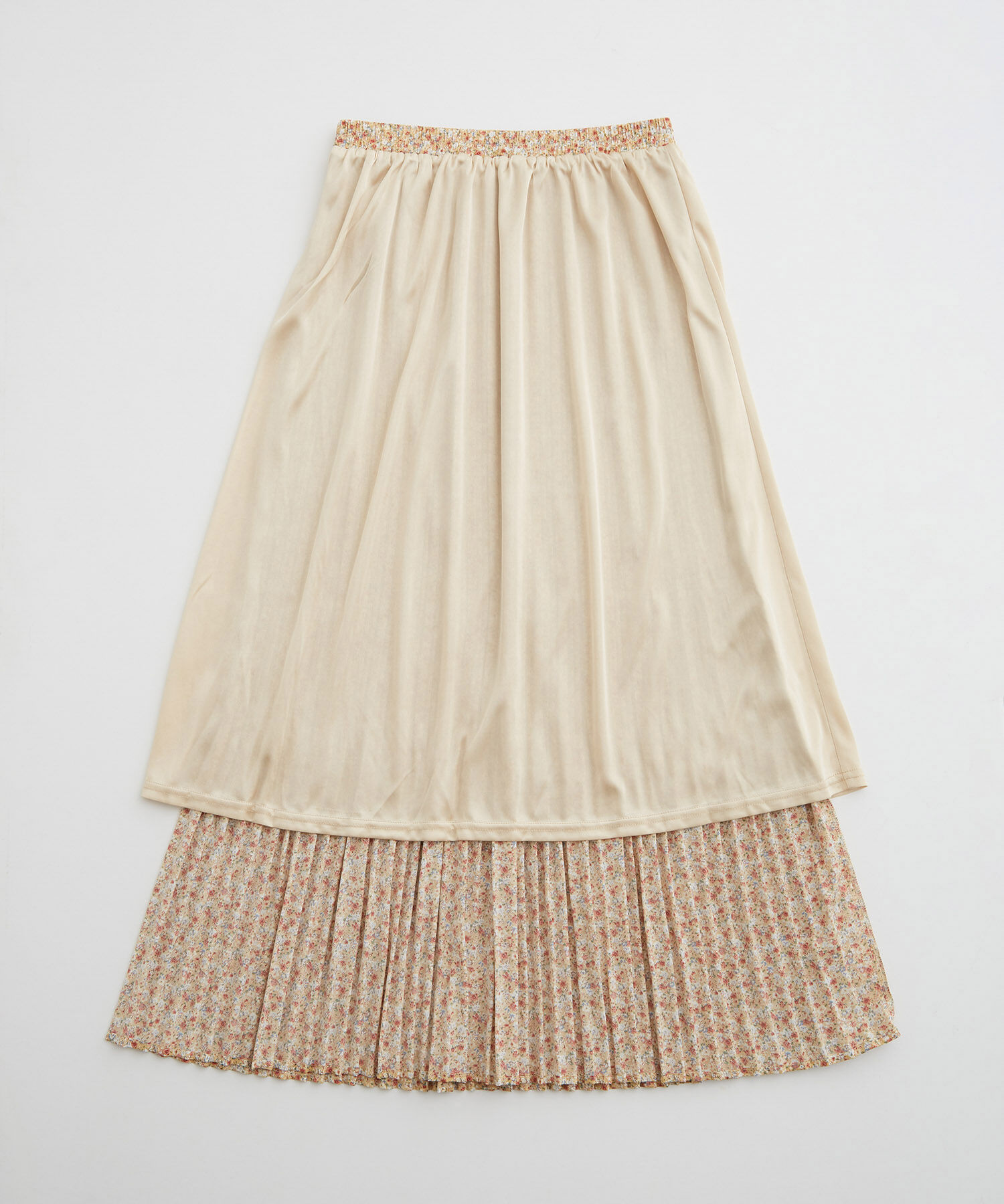 vis-a-vis「【WEB限定】アニマルドット＆花柄プリーツロングスカート」|スカート|