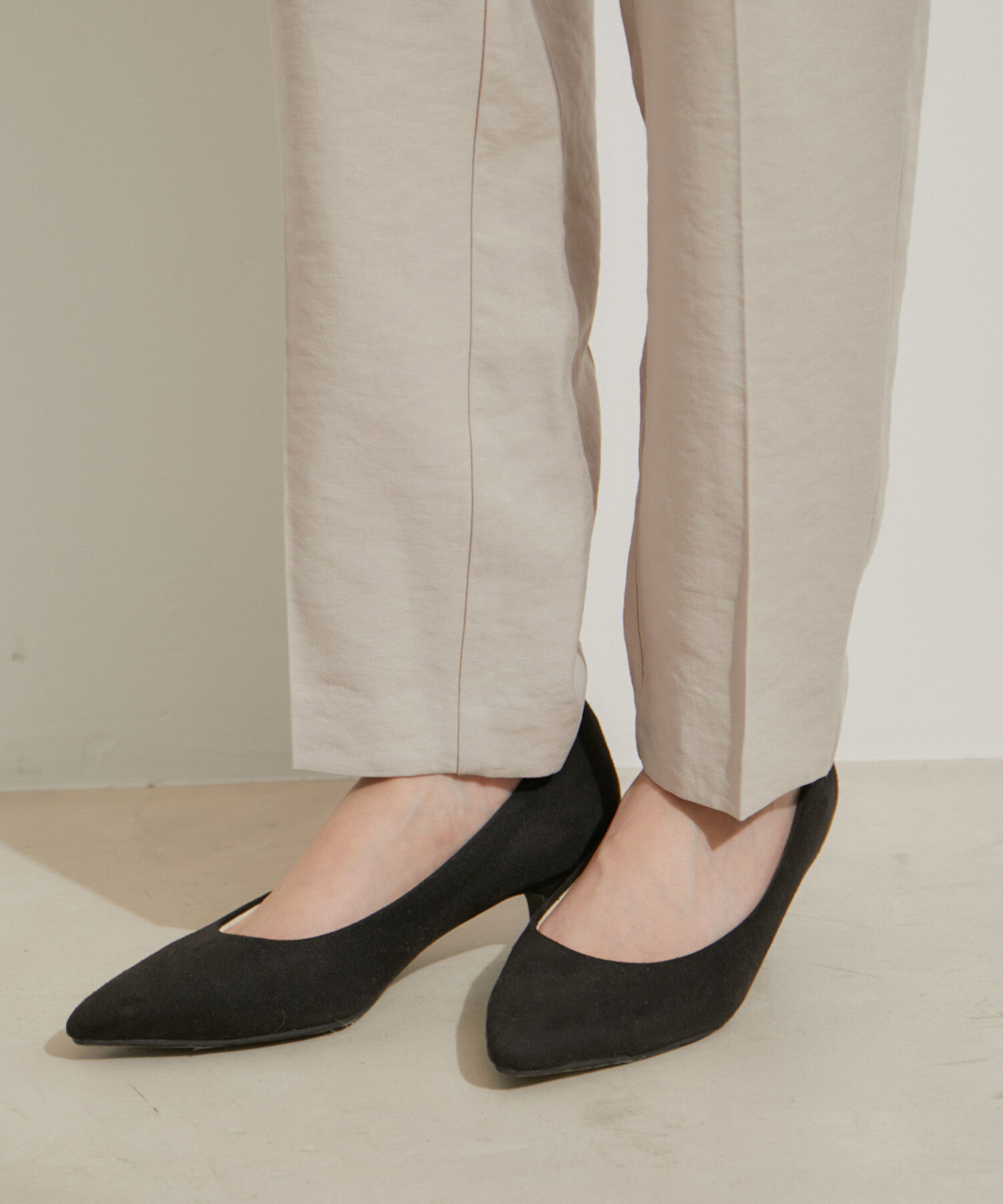 VIS「リネンライクリラックステーパードパンツ【接触冷感・洗える】【低身長～高身長】」|スラックス|