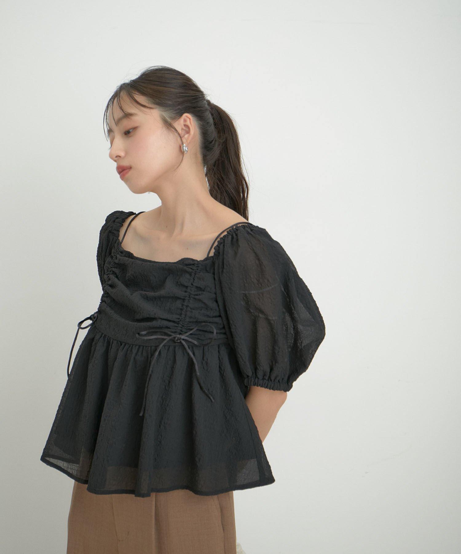 VIS「【2WAY】リボンディテールオフショルブラウス」|シャツ・ブラウス|