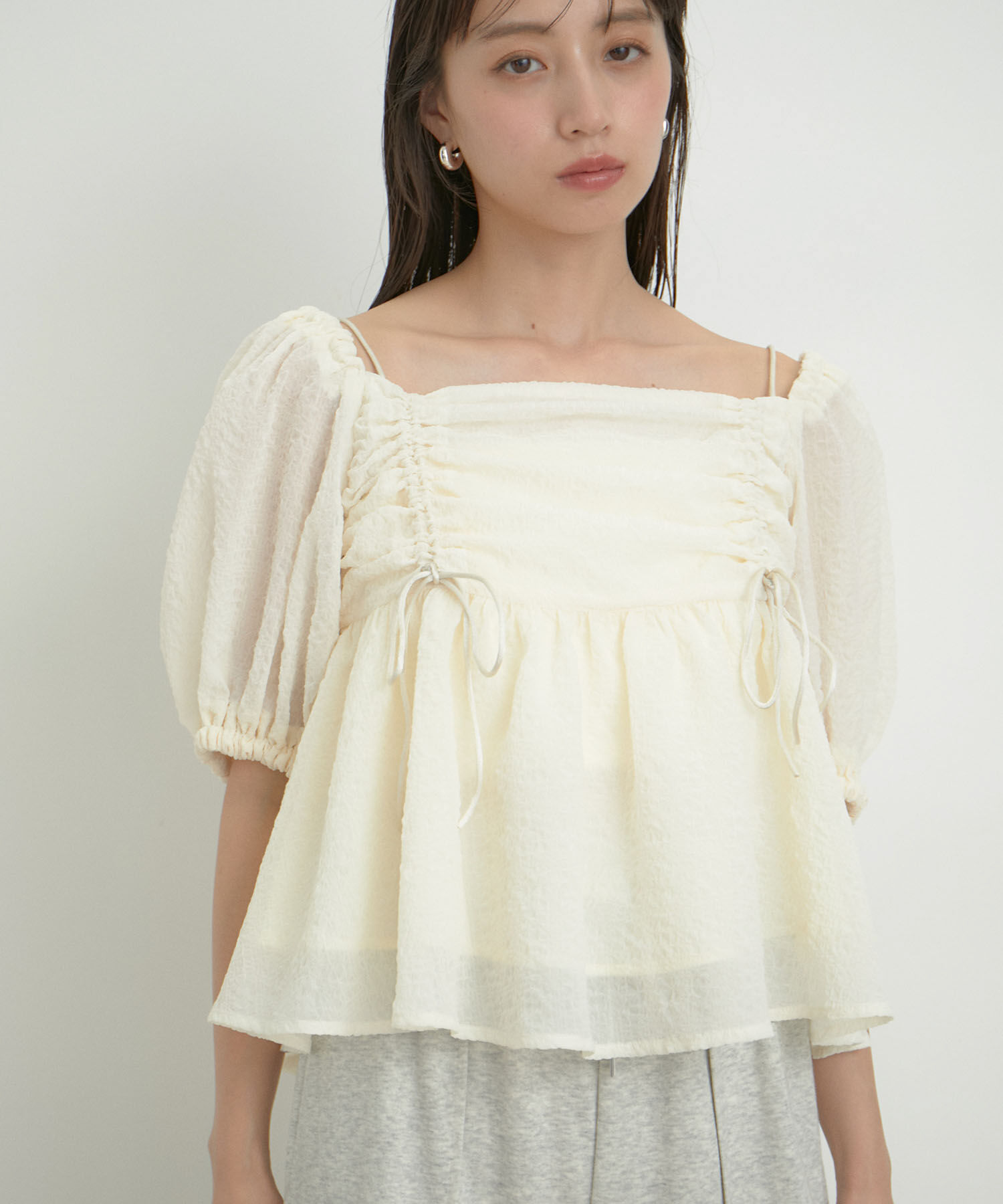 VIS「【2WAY】リボンディテールオフショルブラウス」|シャツ・ブラウス|