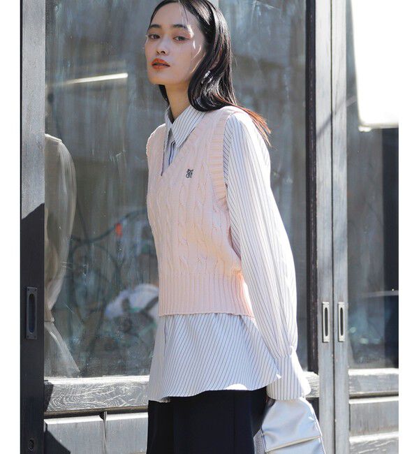 VIS「ロゴ刺繍ケーブルベスト」|ベスト・ジレ|
