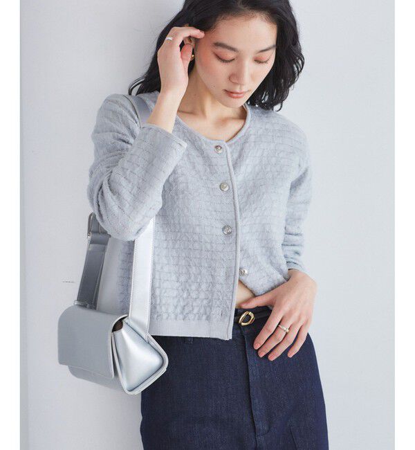 VIS「オーガンジーメタルボタンニットカーディガン」|カーディガン|