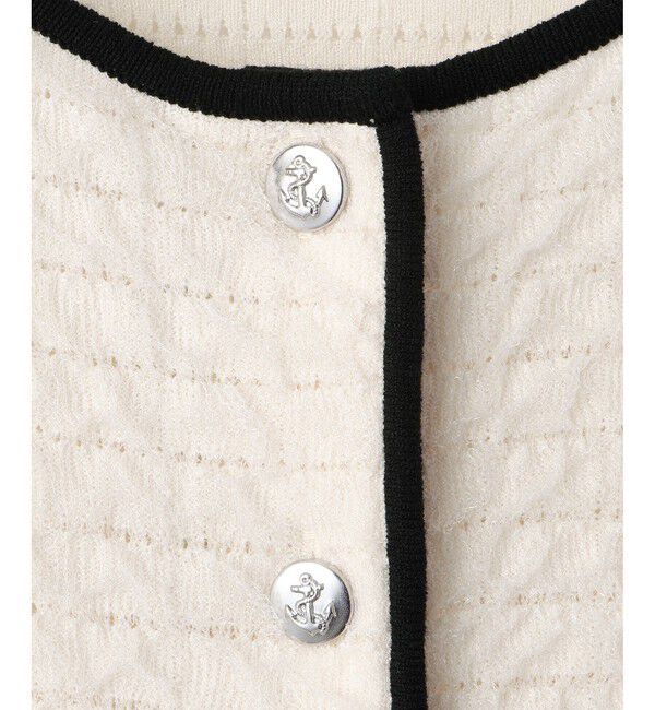 VIS「オーガンジーメタルボタンニットカーディガン」|カーディガン|