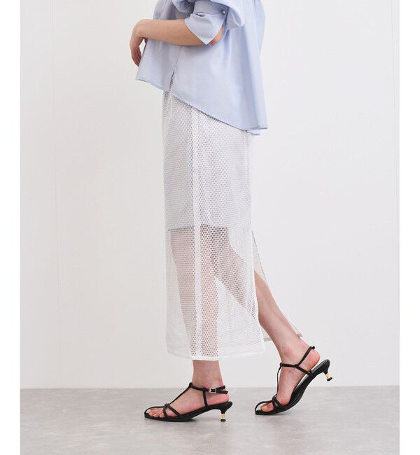 VIS「ラメメッシュスカート」|スカート|シルバー