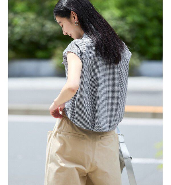 VIS「【UVケア/洗える】フレンチスリーブサッカーブラウス」|シャツ・ブラウス|