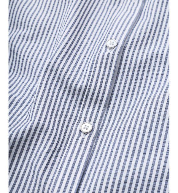 VIS「【UVケア/洗える】フレンチスリーブサッカーブラウス」|シャツ・ブラウス|