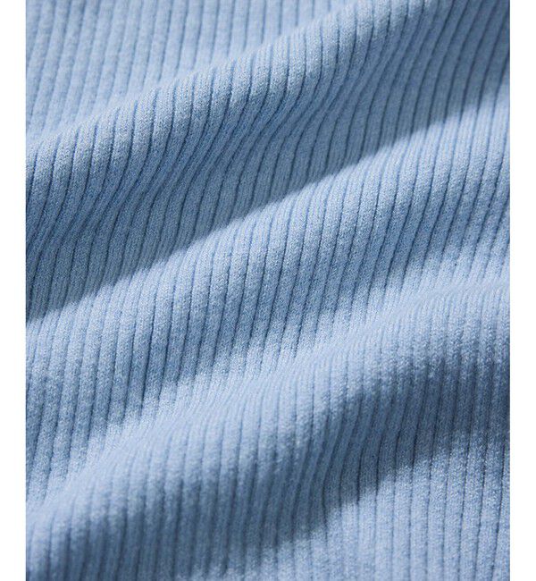 VIS「スリーブ釦アクセントリブニット/WEB限定FSサイズ・静電気防止」|ニット・セーター|