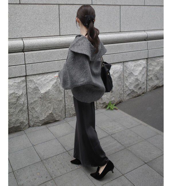 VIS「【アウター総選挙1位】ビッグカラーモモンガシャギーショートコート」|ブルゾン・スタジャン|