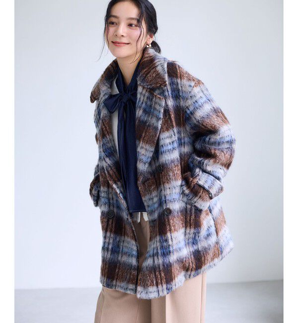 VIS「【WEB限定】シャギーミディ丈Pコート」|ピーコート|