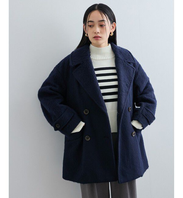 VIS「【WEB限定】シャギーミディ丈Pコート」|ピーコート|