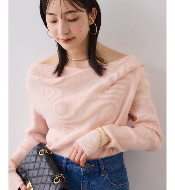 VIS「【美得】もちもちドレープリブニットトップス/イージーケア」|ニット・セーター|