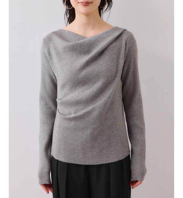 VIS「【美得】もちもちドレープリブニットトップス/イージーケア」|ニット・セーター|