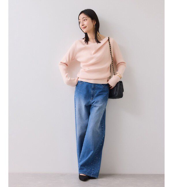 VIS「【美得】もちもちドレープリブニットトップス/イージーケア」|ニット・セーター|