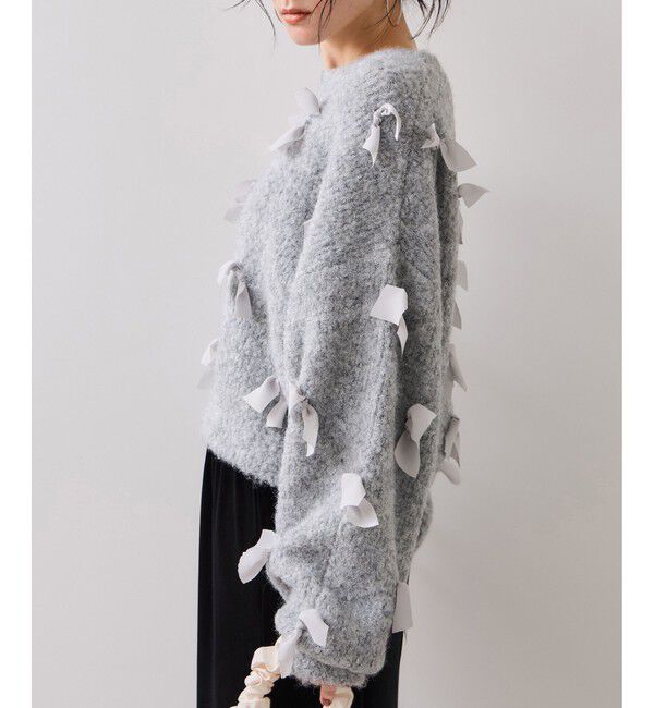 VIS「【WEB限定】ゆるっとボリュームリボンモチーフニット」|ニット・セーター|