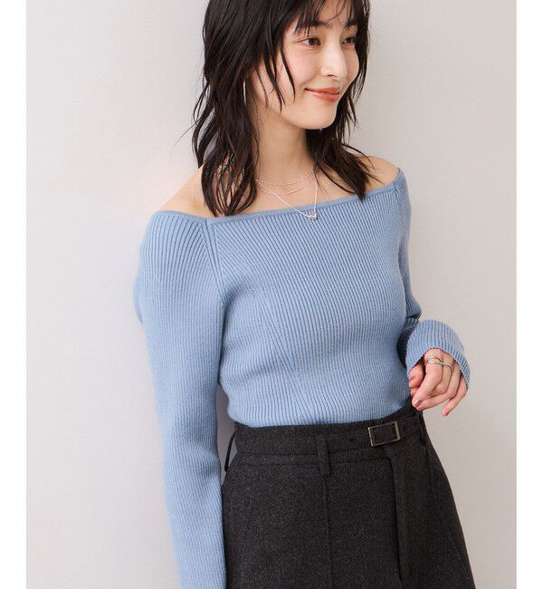 VIS「スクエアネックニットプルオーバー」|ニット・セーター|