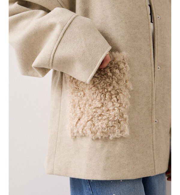 VIS「【WEB限定】ボアポケットノーカラーコート」|その他|