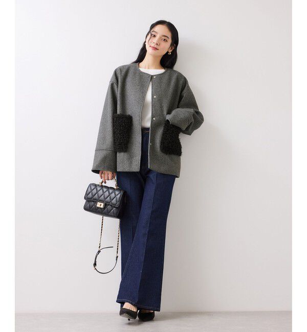 VIS「【WEB限定】ボアポケットノーカラーコート」|その他|