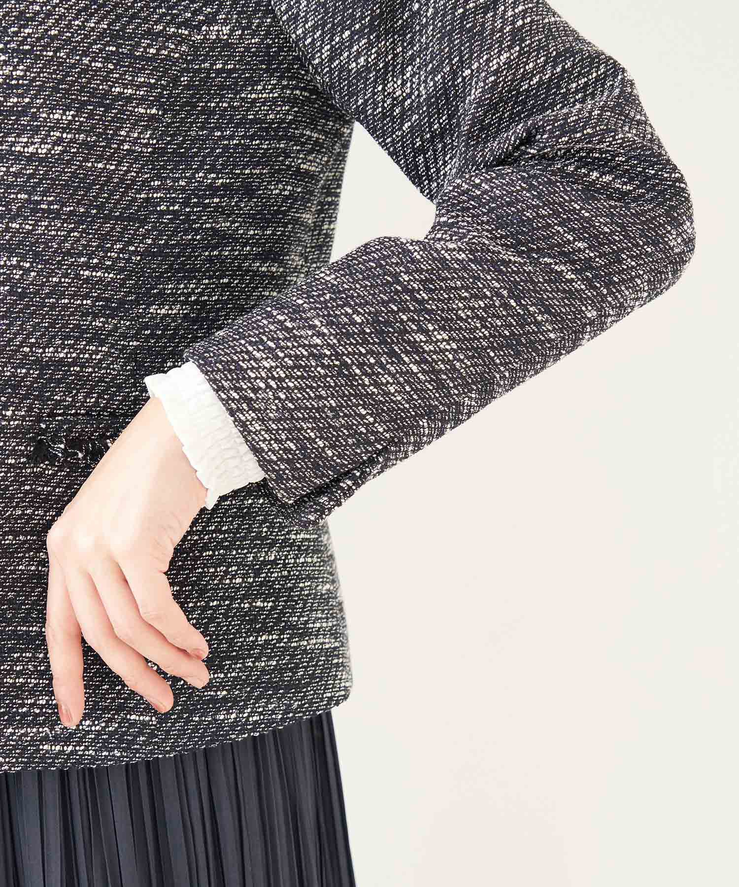 Rope&rsquo;Picnic「【セットアップ対応】ファンシーツィードフリンジノーカラージャケット」|ノーカラージャケット|