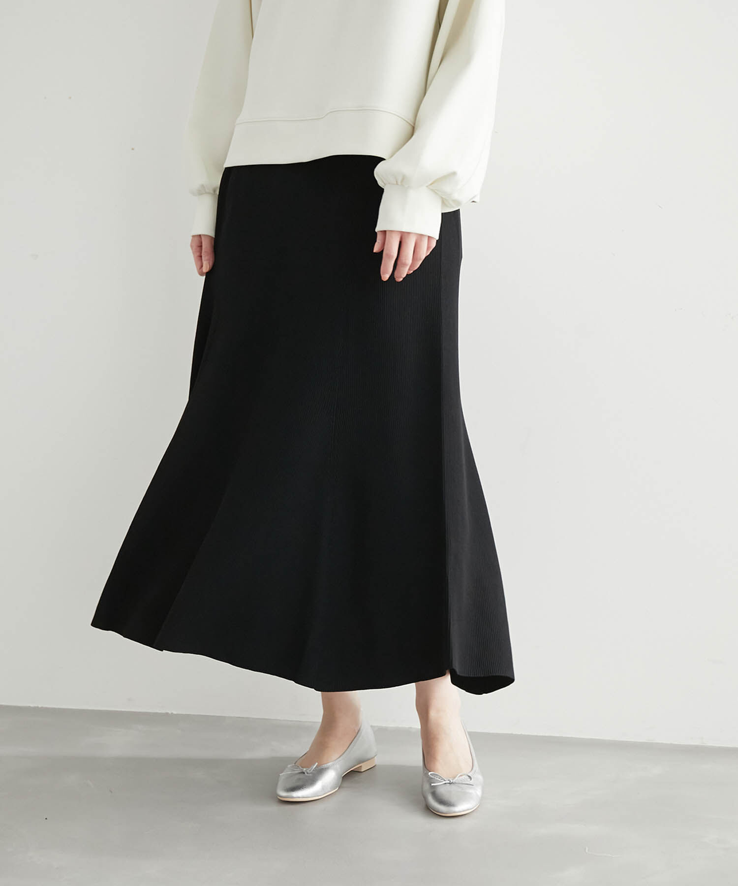 Rope&rsquo;Picnic「【UVカット・洗濯機OK】リブフレアニットスカート」|スカート|