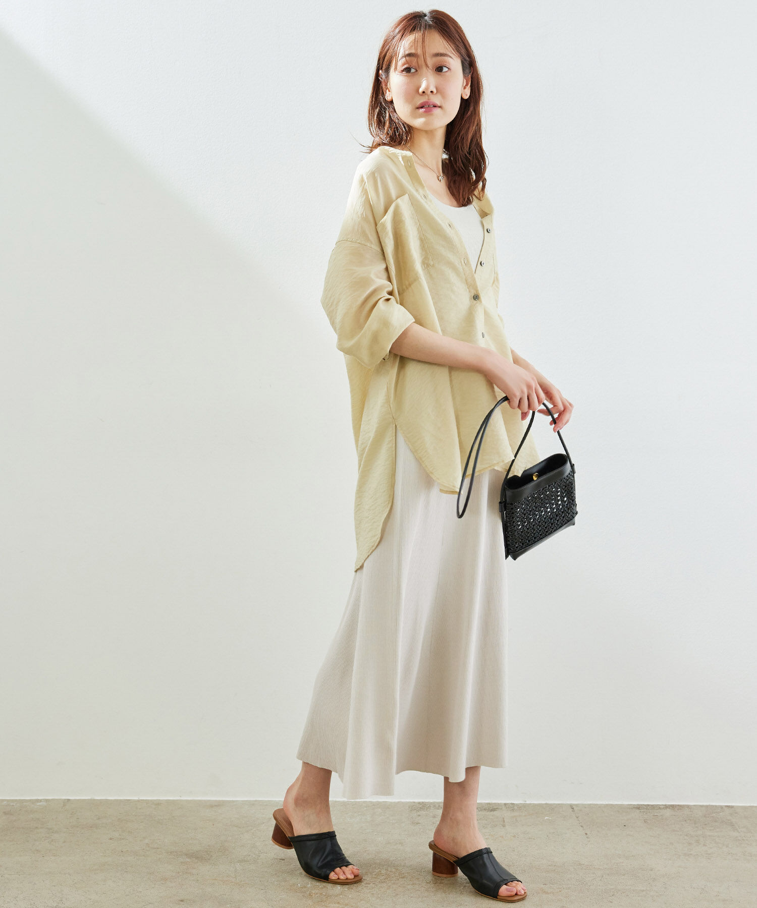 Rope&rsquo;Picnic「【UVカット・洗濯機OK】リブフレアニットスカート」|スカート|