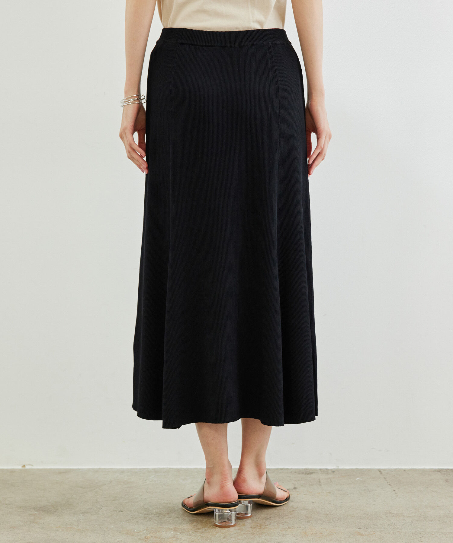 Rope&rsquo;Picnic「【UVカット・洗濯機OK】リブフレアニットスカート」|スカート|