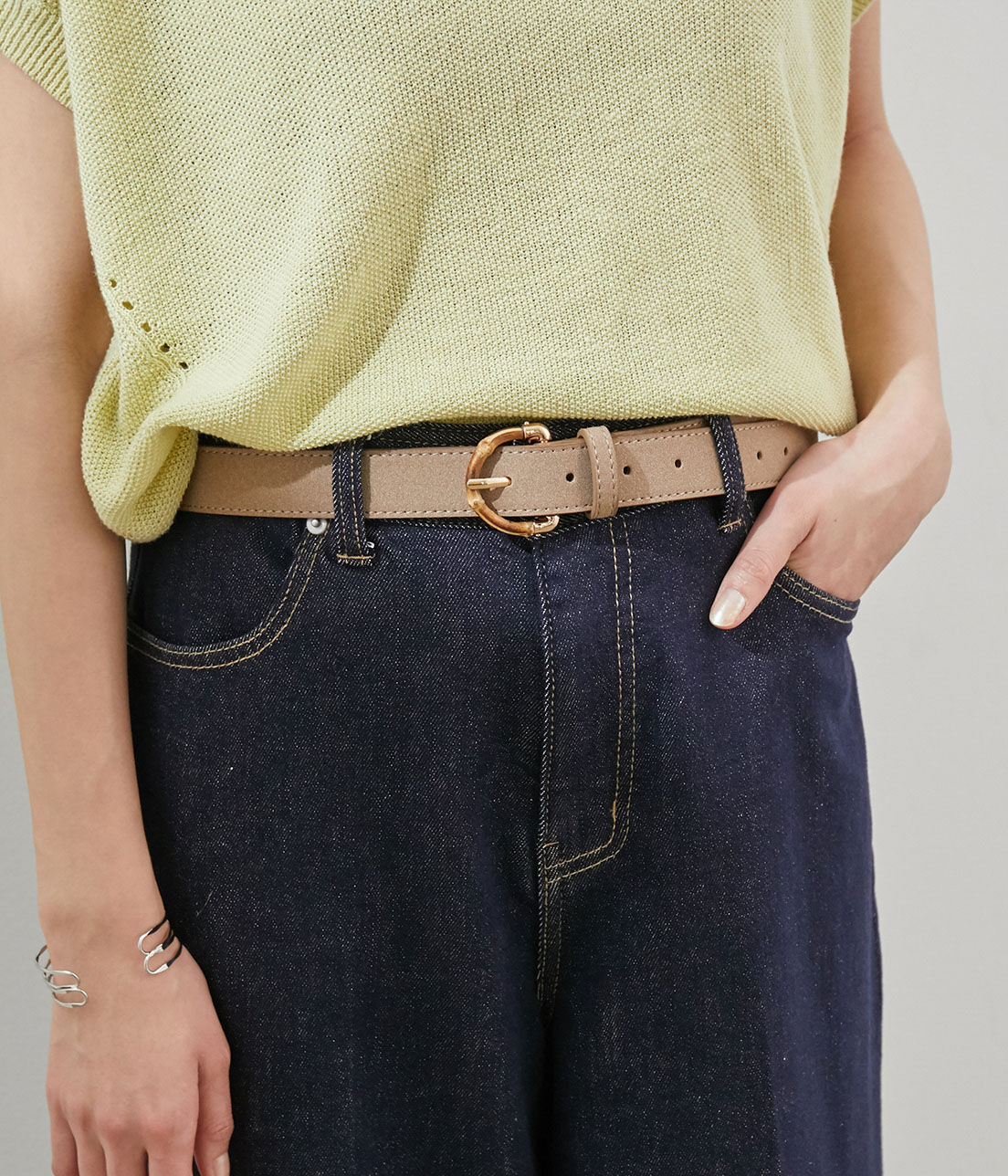 ROPE PICNIC PASSAGE「30ｍｍバンブーバックルヌバック風ベルト」|ベルト|ベージュ系(28)