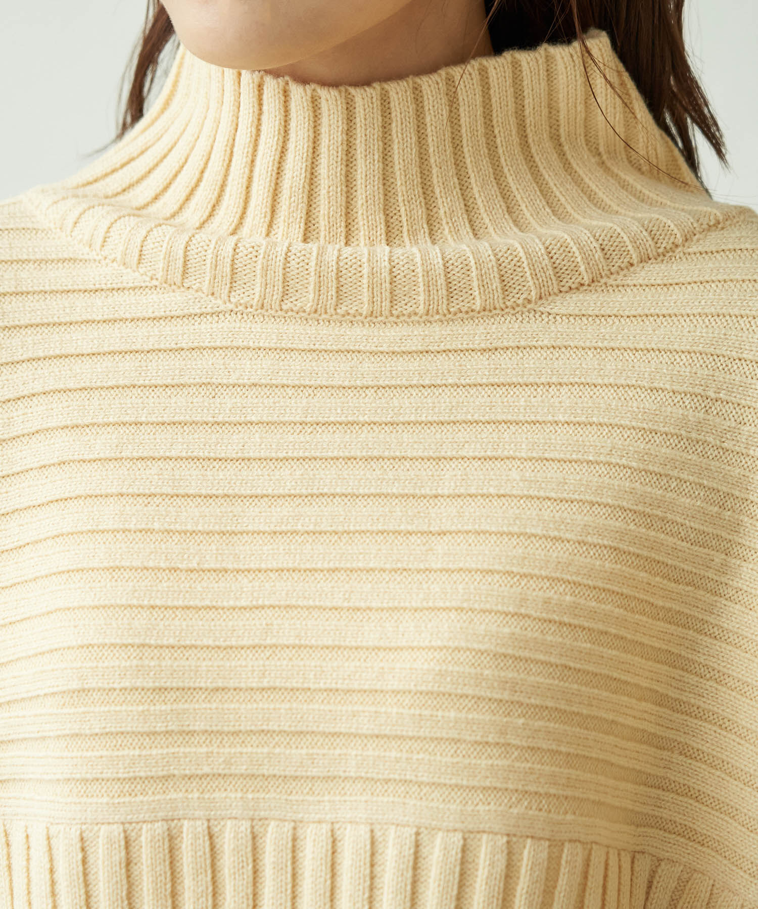 Rope&rsquo;Picnic「【芳根京子さん別注カラー:ブルー,カラシ】リブ切替プルオーバー」|ニット・セーター|