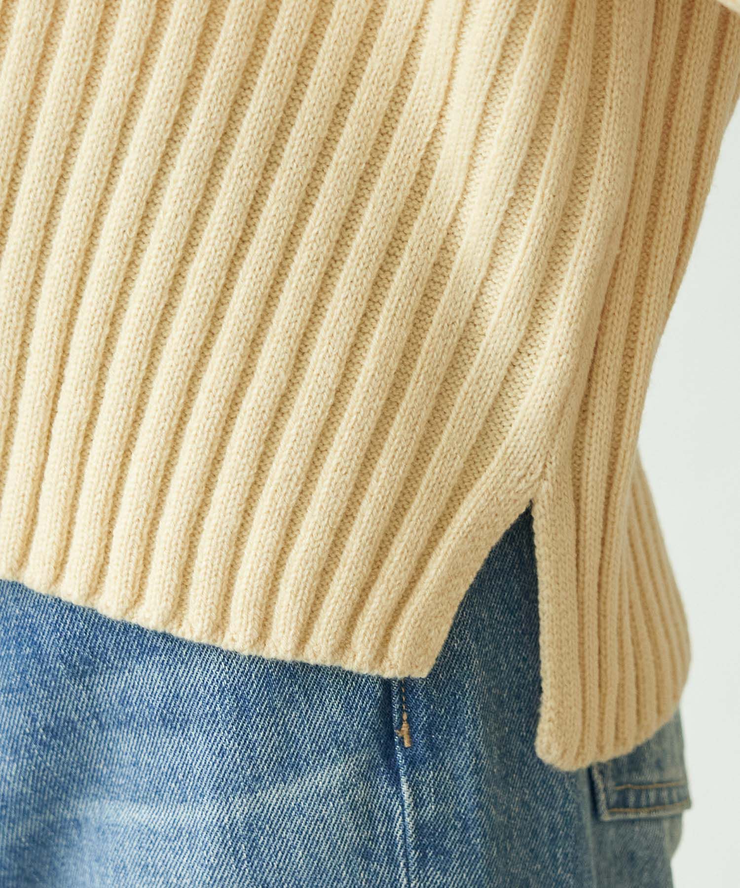 Rope&rsquo;Picnic「【芳根京子さん別注カラー:ブルー,カラシ】リブ切替プルオーバー」|ニット・セーター|