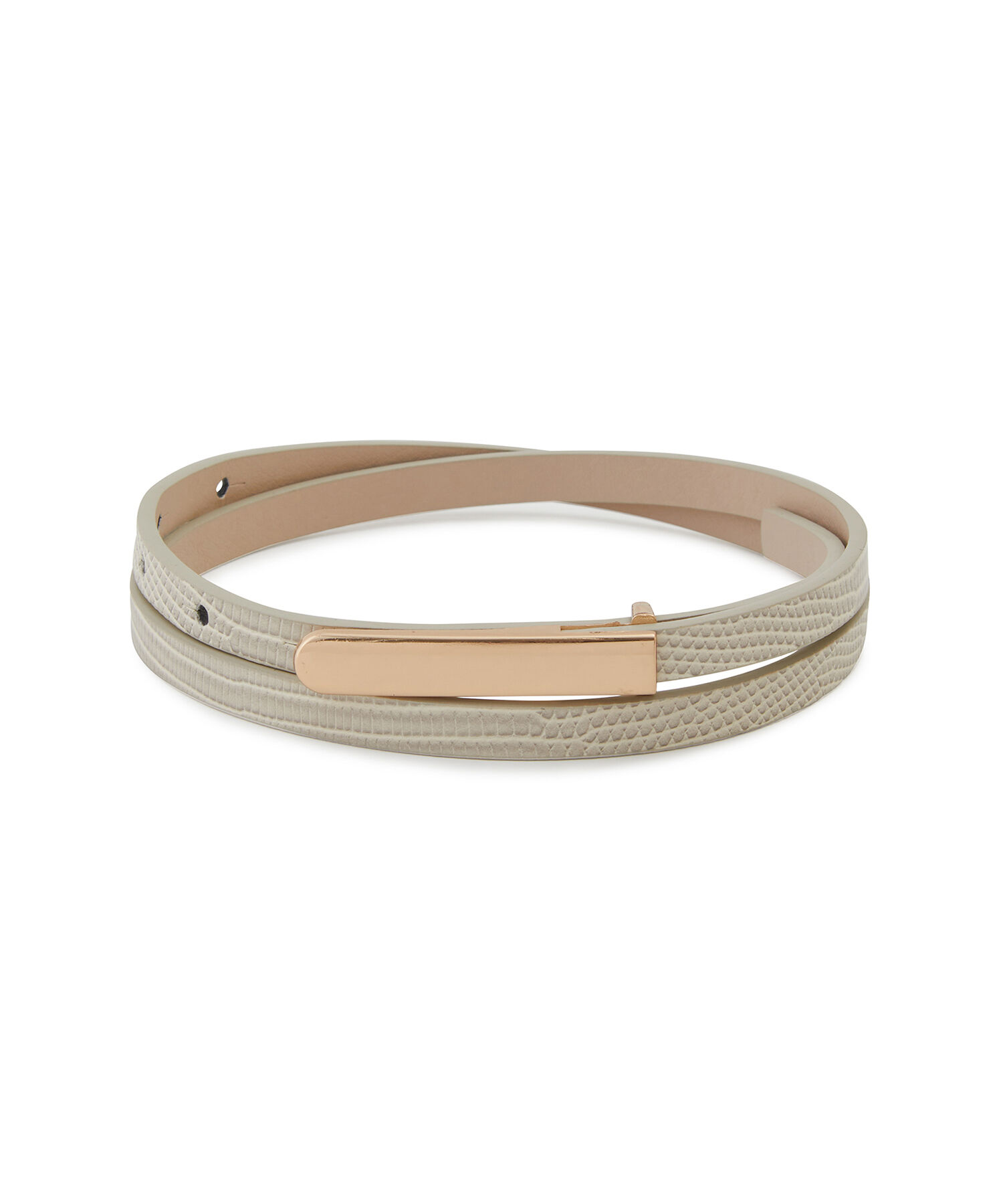 ROPE PICNIC PASSAGE「10mmリザード型押しナローメタルギボシベルト」|ベルト|