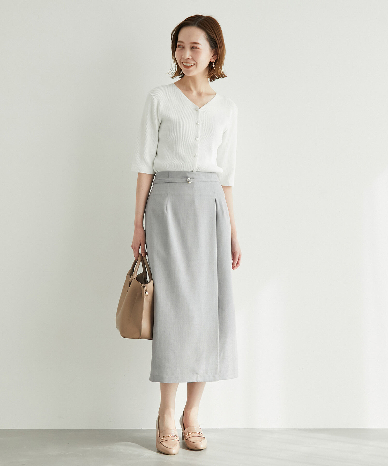 Rope&rsquo;Picnic「【着丈が選べる/着丈長め】リネンライクラップスカート」|スカート|