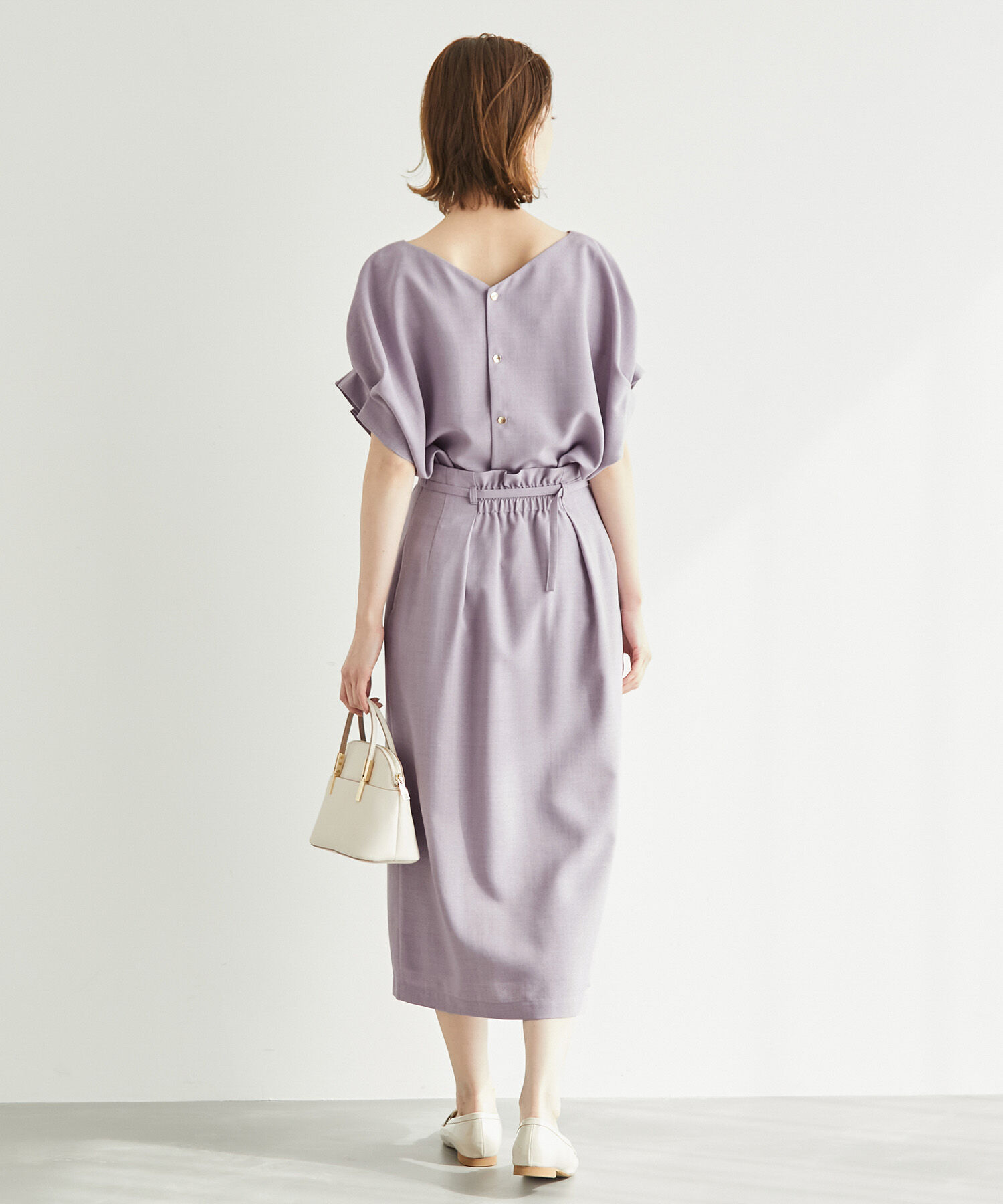 Rope&rsquo;Picnic「【着丈が選べる/着丈長め】リネンライクラップスカート」|スカート|