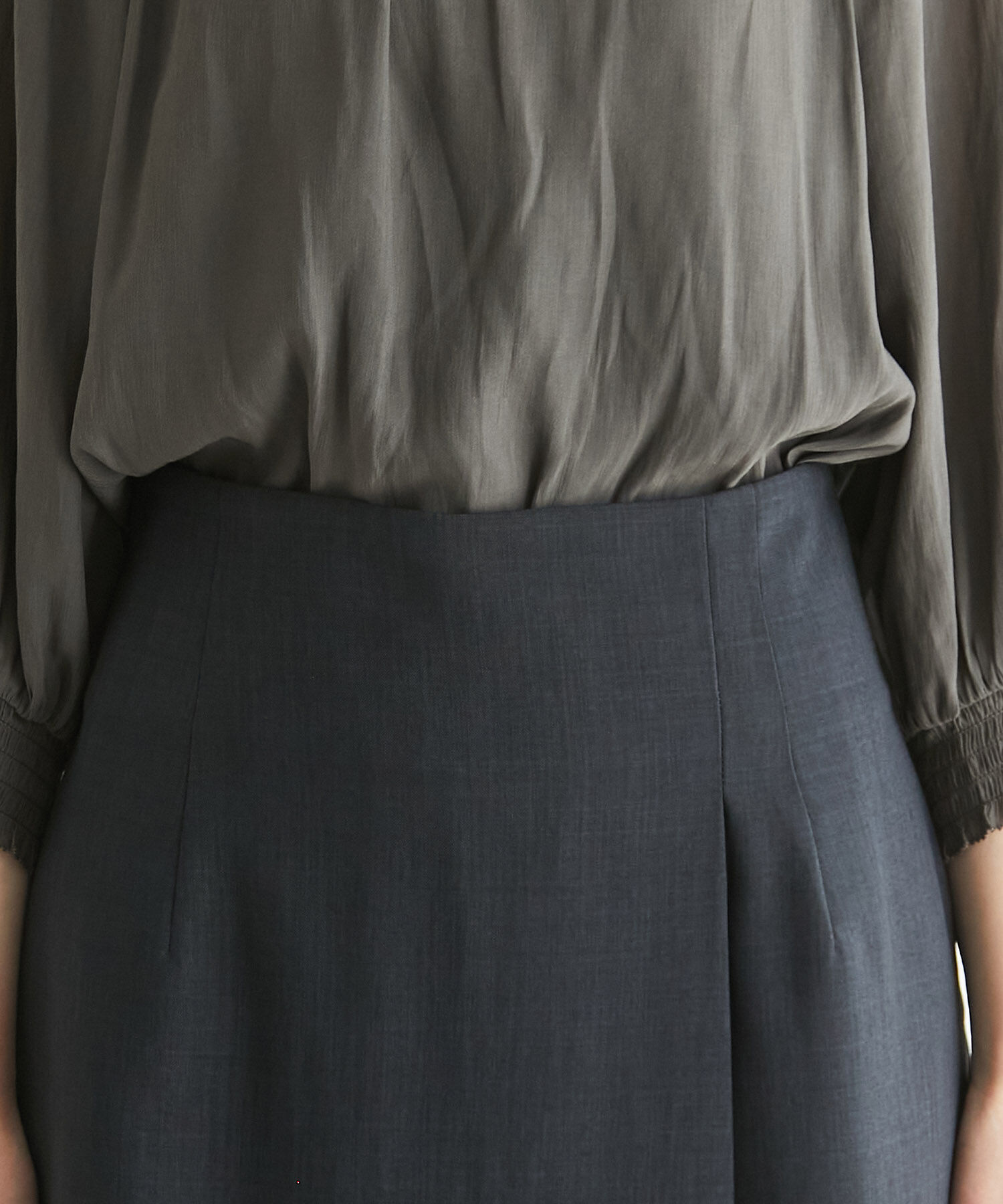 Rope&rsquo;Picnic「【着丈が選べる/着丈長め】リネンライクラップスカート」|スカート|