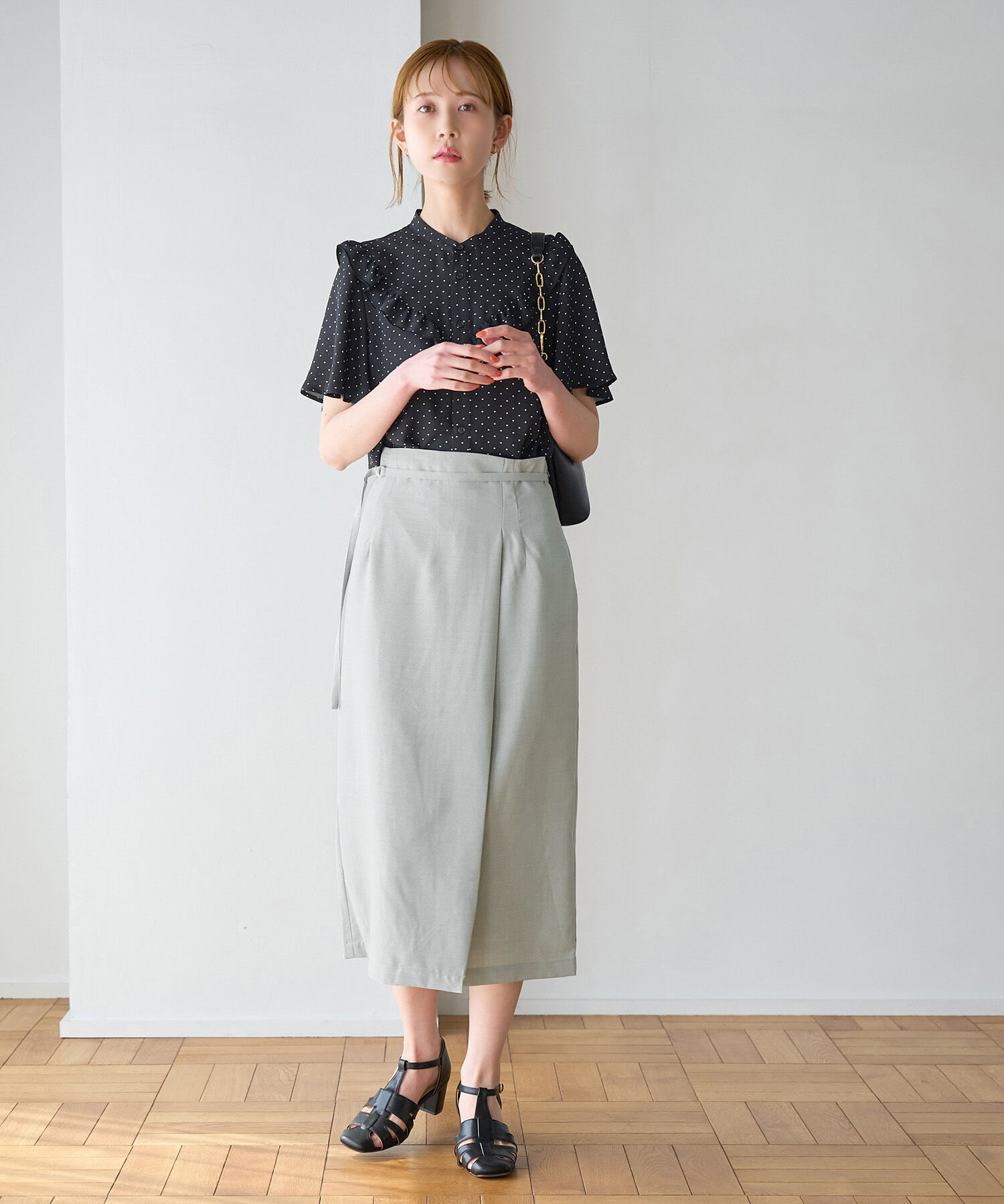 Rope&rsquo;Picnic「【着丈が選べる/着丈長め】リネンライクラップスカート」|スカート|