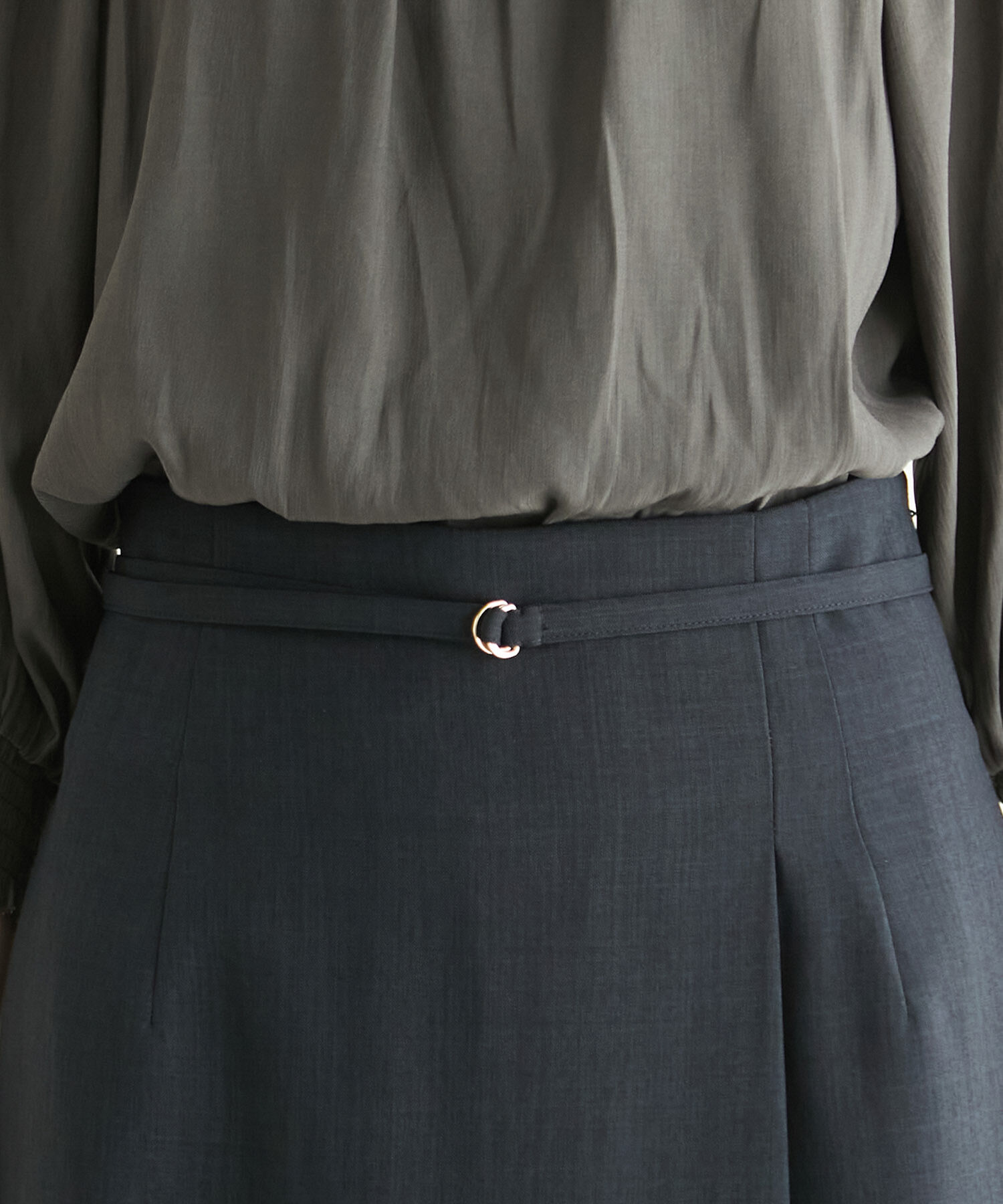 Rope&rsquo;Picnic「【着丈が選べる/着丈長め】リネンライクラップスカート」|スカート|