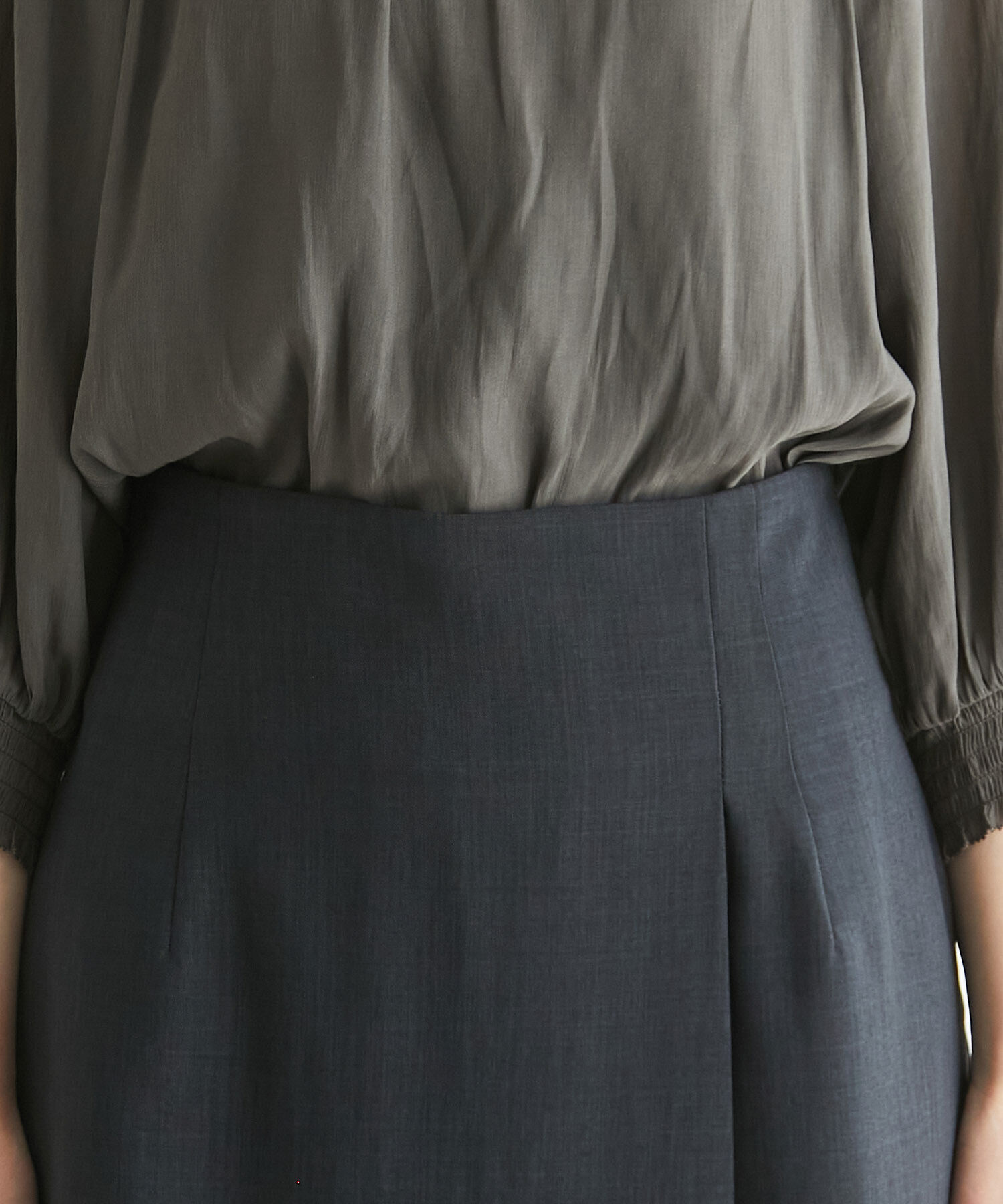 Rope&rsquo;Picnic「【着丈が選べる/着丈長め】リネンライクラップスカート」|スカート|