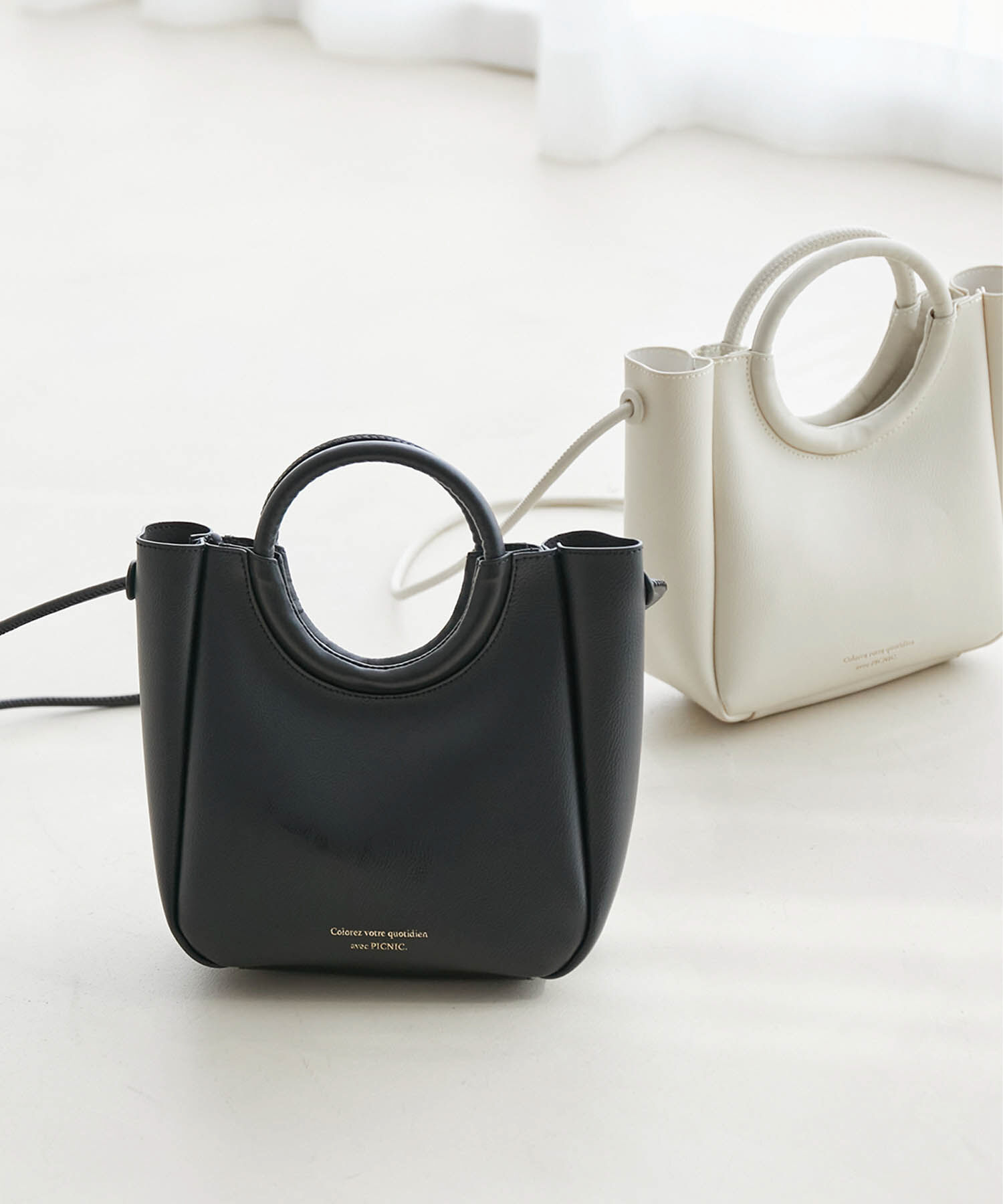 ROPE PICNIC PASSAGE「リングハンドルミドルトート＆ショルダーバッグ」|ショルダー・メッセンジャー|ブラック(01)