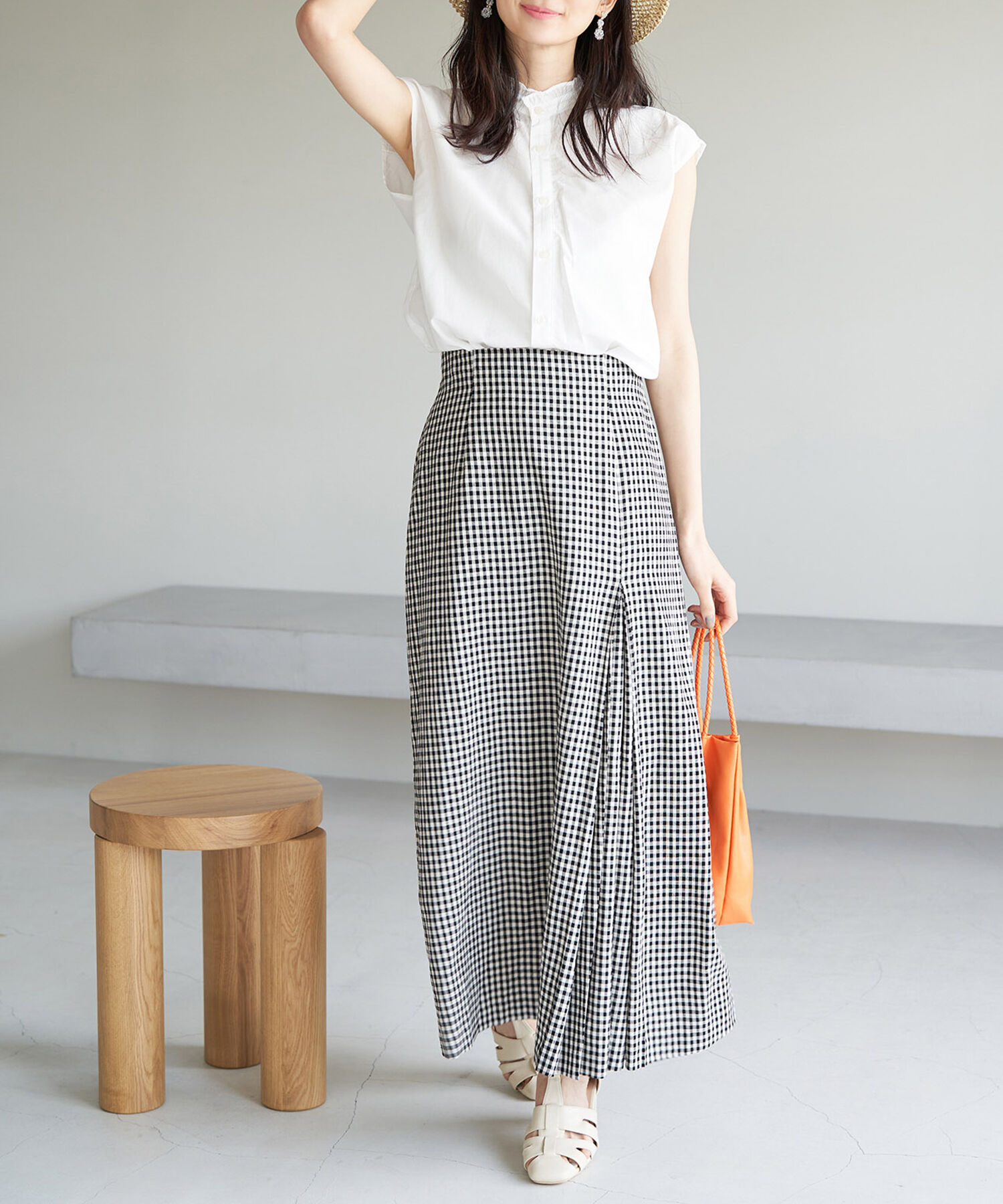 Rope&rsquo;Picnic「フリルバンドカラーフレンチスリーブシャツ　ストライプシャツ」|シャツ・ブラウス|